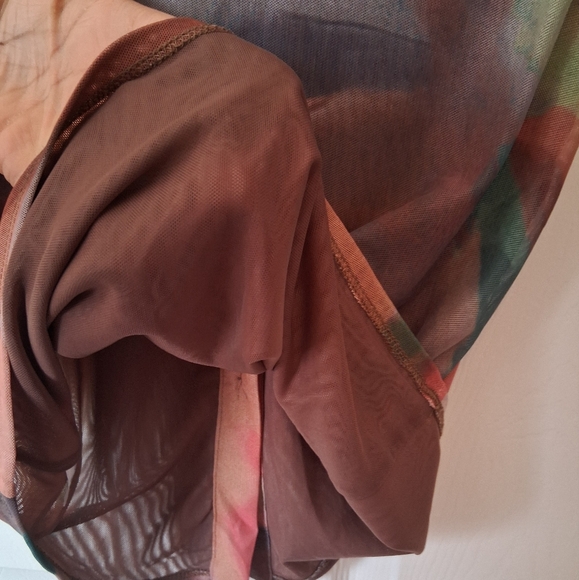 Fashionova Tied Died Mesh Button Down Long Sleeve Dress. Small NWT - Picture 8 of 9